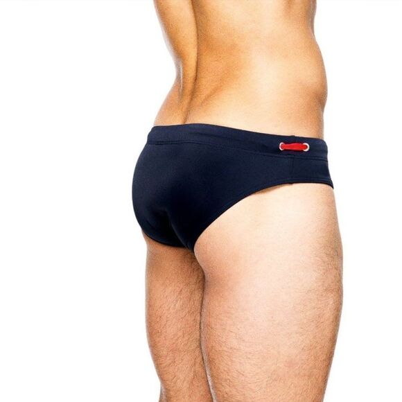 Men's micro beach bikini low rise swim briefs swimwear navy blue speedo size S - Picture 3 of 6